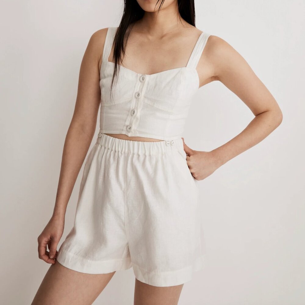 🌿 Madewell Modular Sleeveless Linen Romper – Size 12